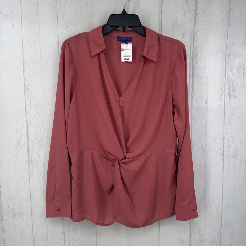 R36 L l/s collared knot front top