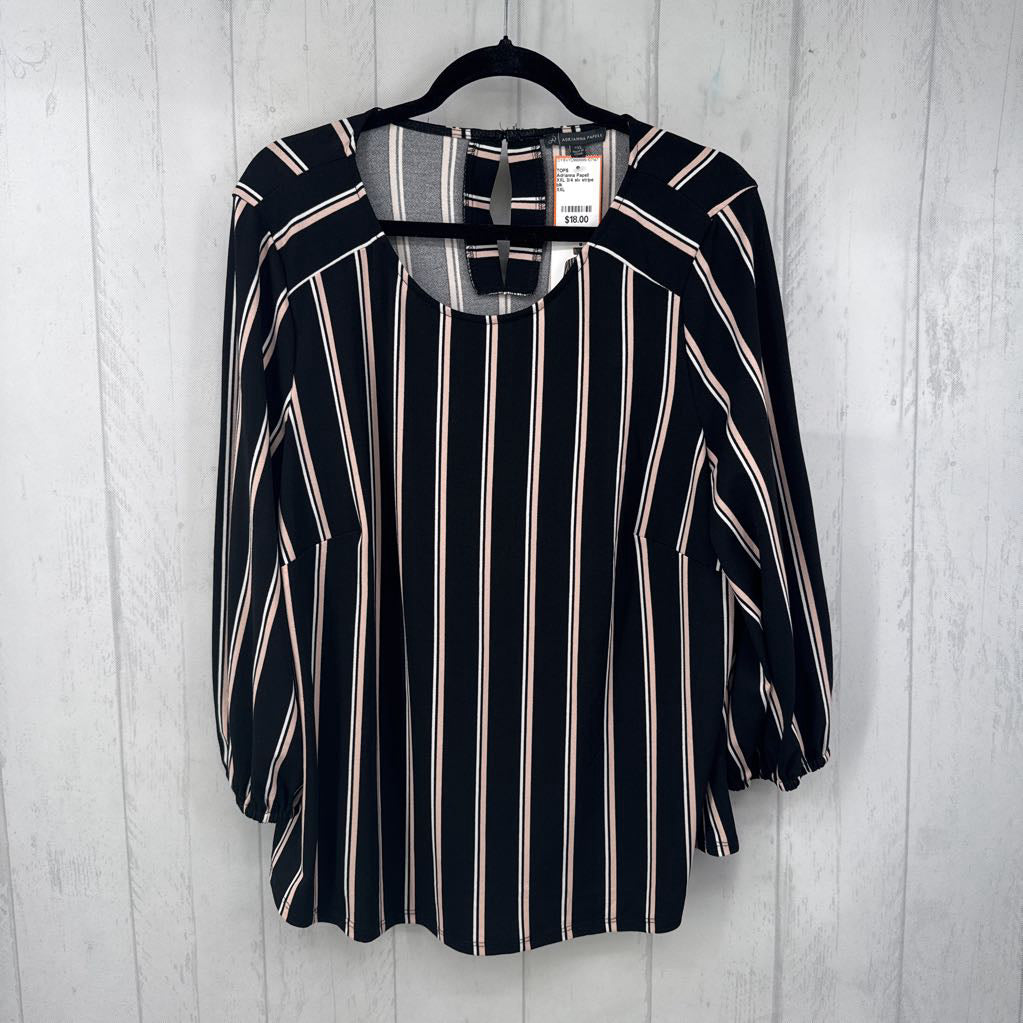 XXL 3/4 slv stripe top