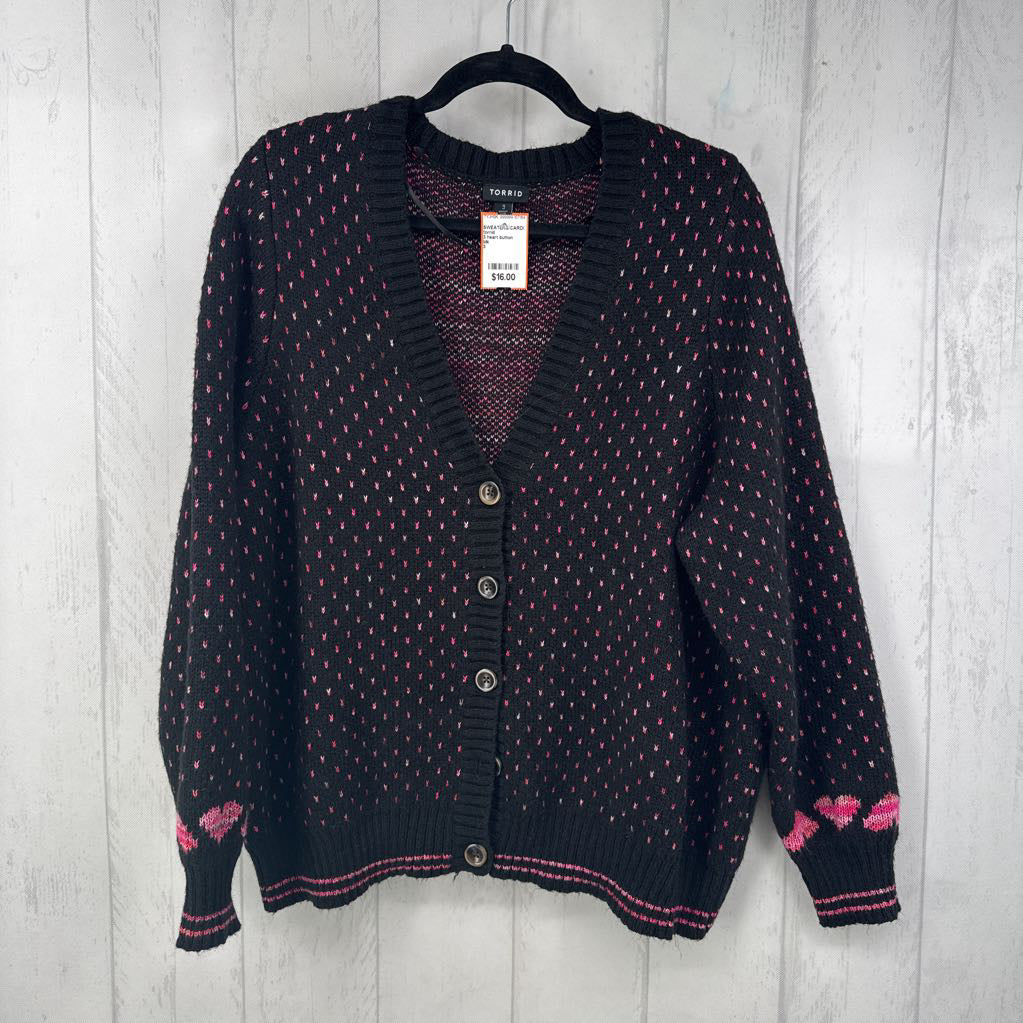 3 heart button cardigan