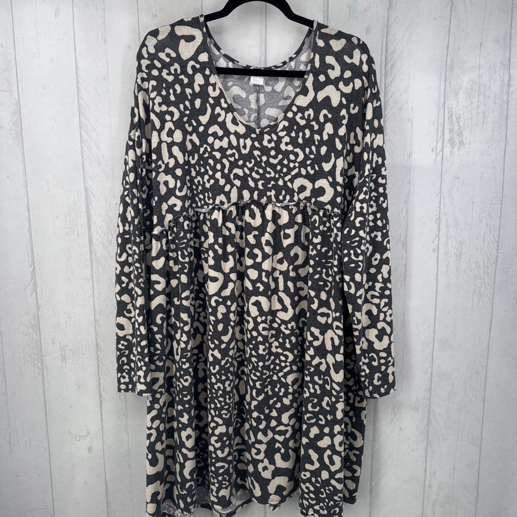 XXXL l/s animal print dress