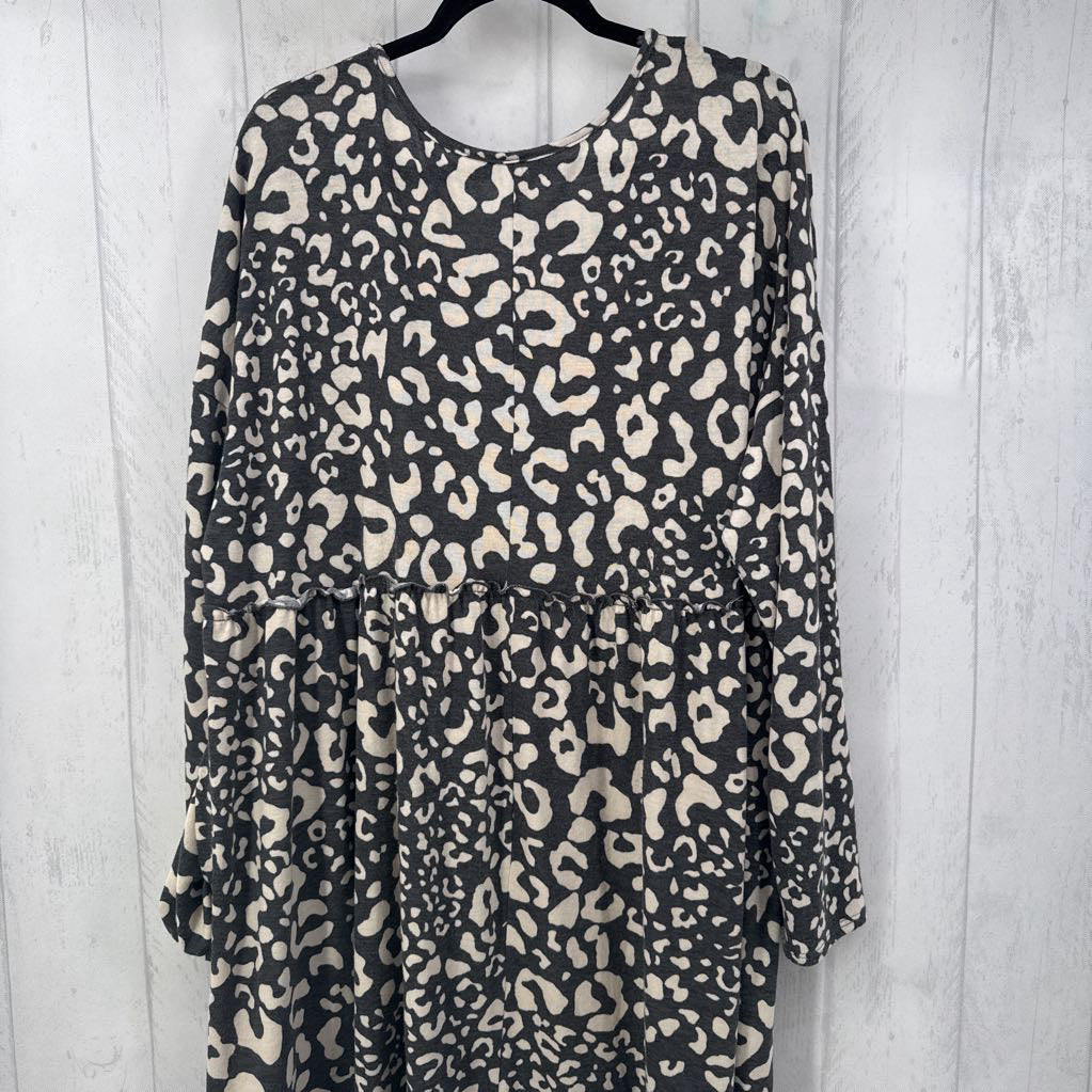 XXXL l/s animal print dress
