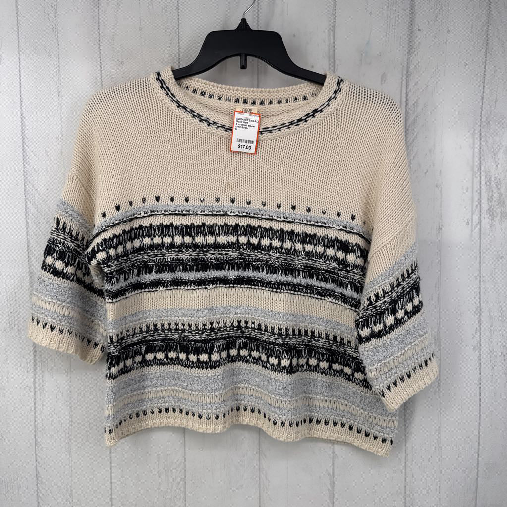 S crochet elbow slv sweater