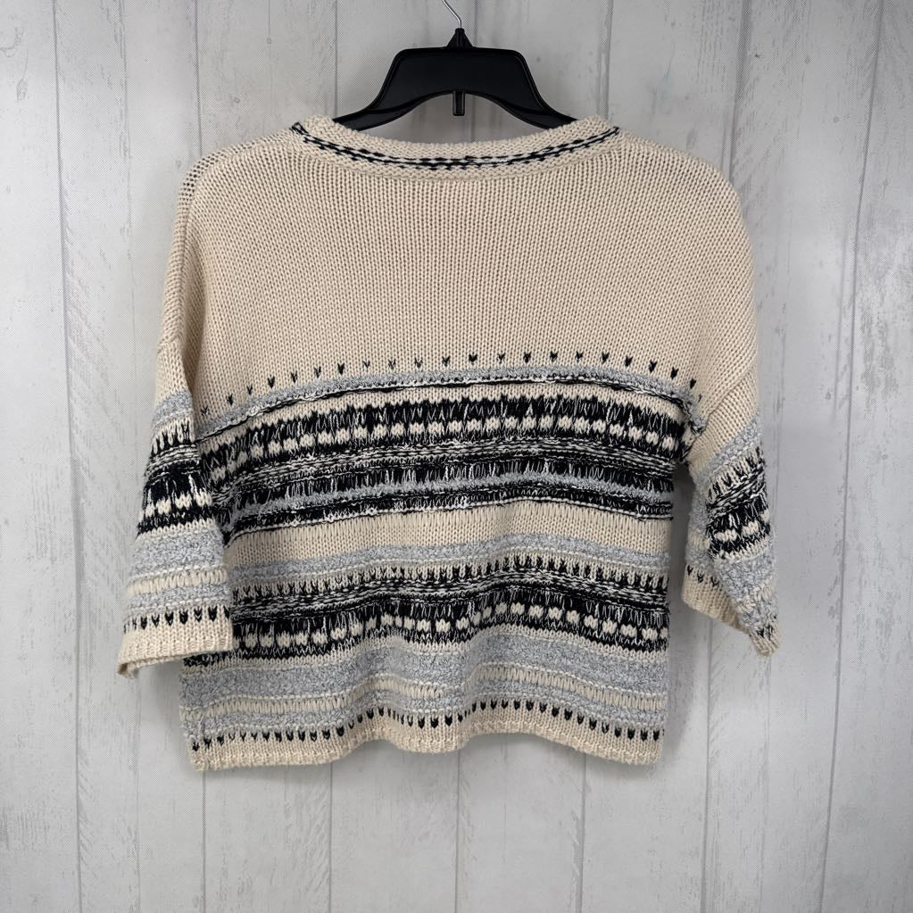 S crochet elbow slv sweater