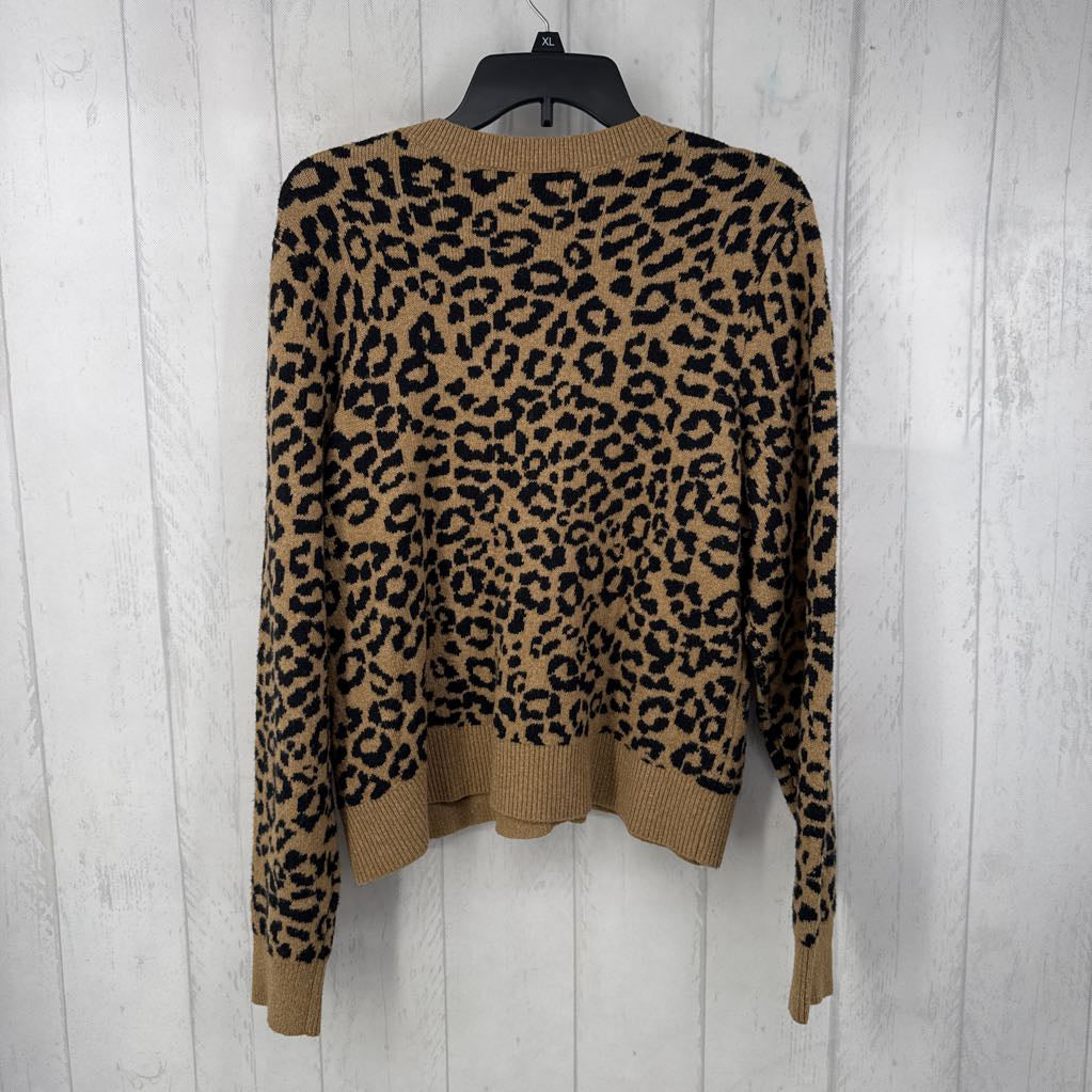 XL animal print button down cardi