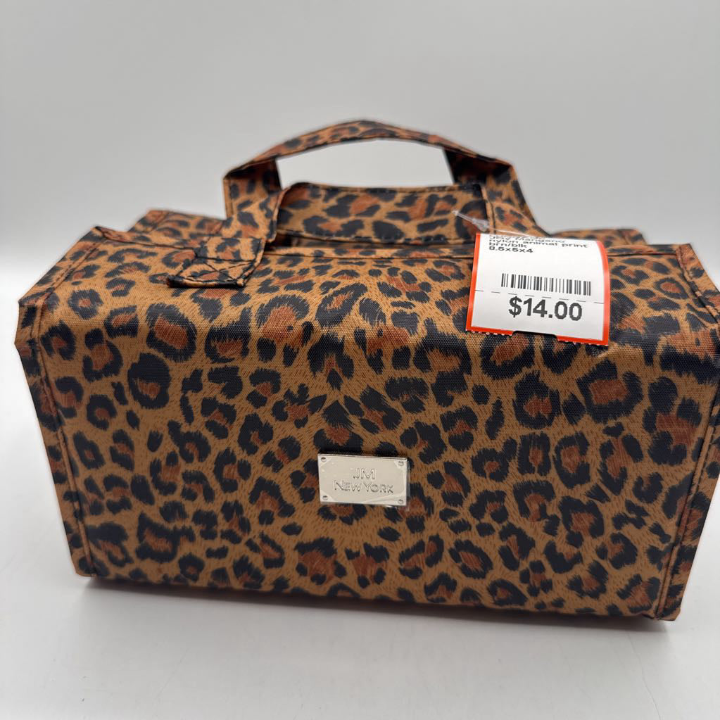 nylon animal print roll up beauty case