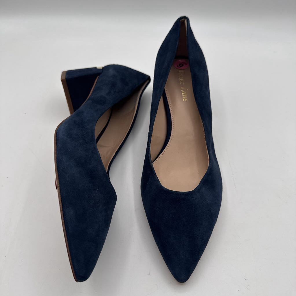 9 suede low heel pumps