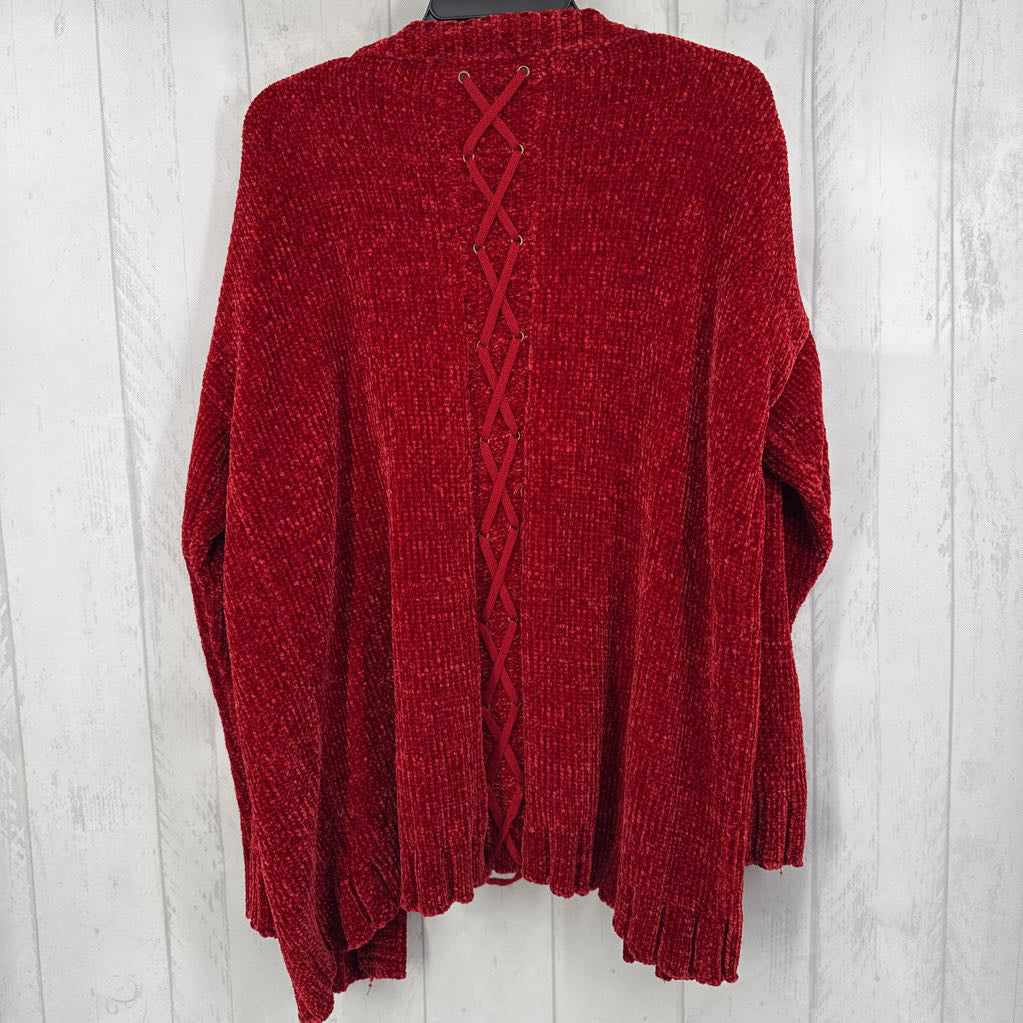 L/XL lace up back open front cardi