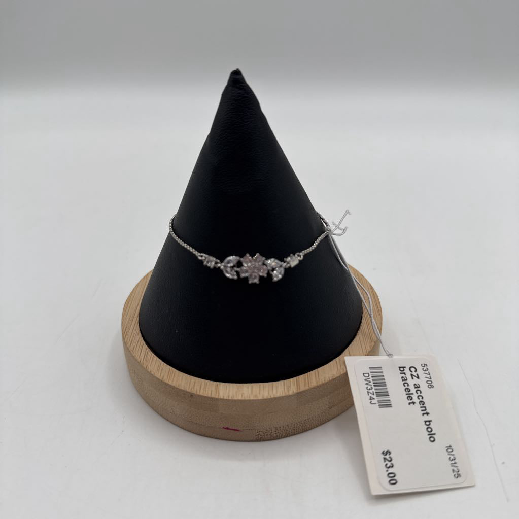 CZ accent bolo bracelet