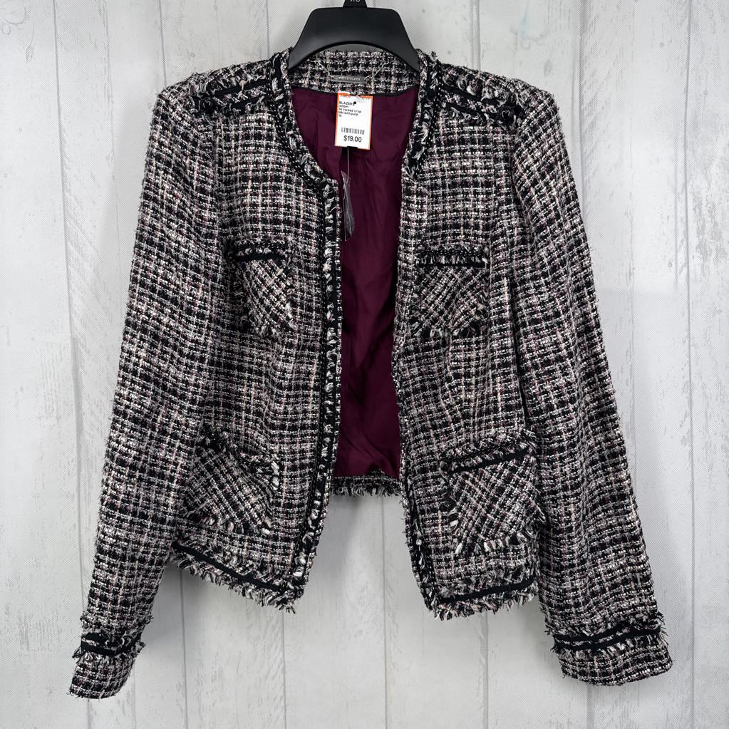 14 tweed crop blazer