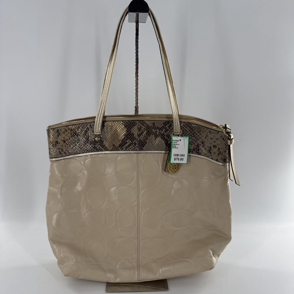 signature embossed tote bag