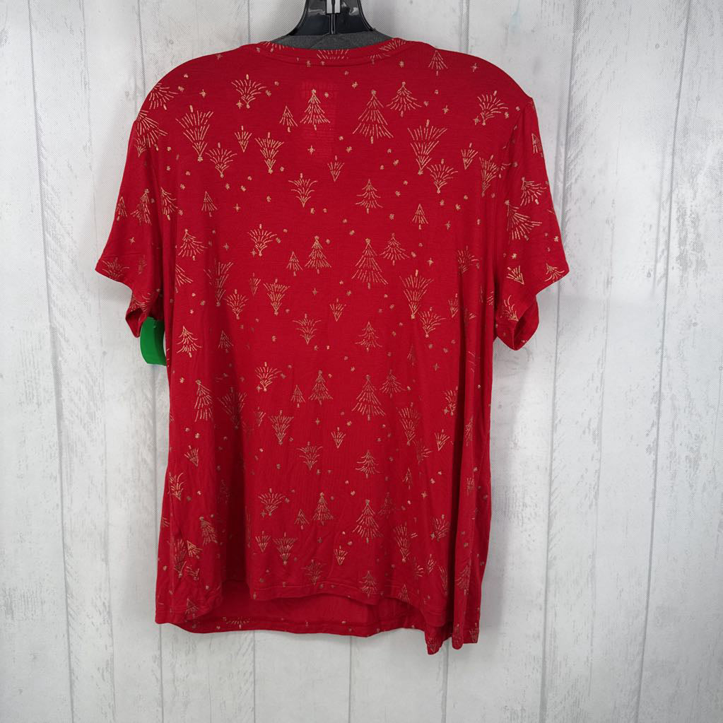 XXL s/s christmas tree v-neck top