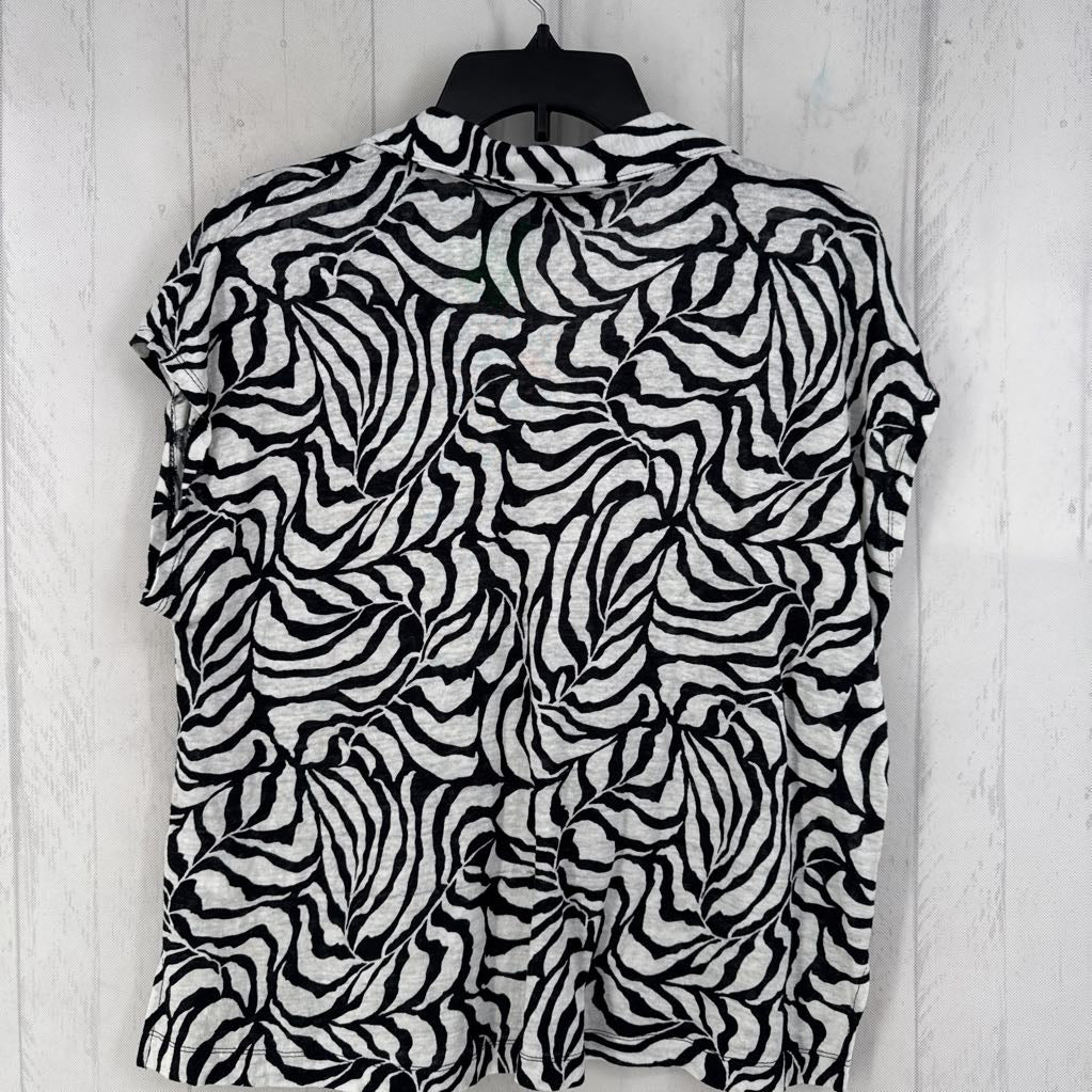 100% Linen Notched V-neck s/s