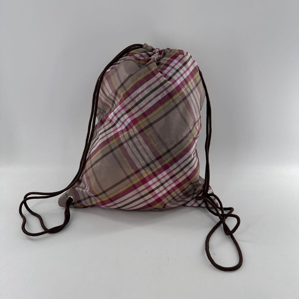 thirty-one nylon plaid drawstring backpack
