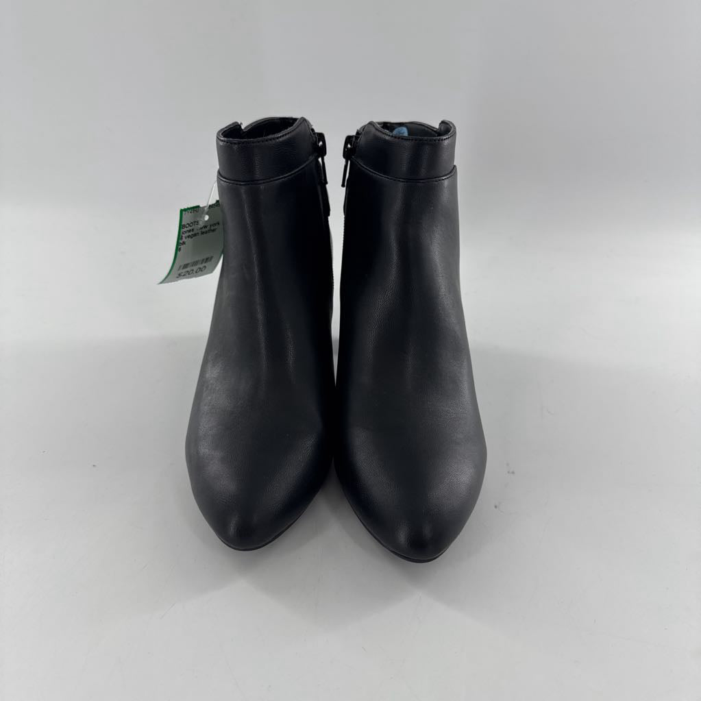 6 vegan leather low heel bootie