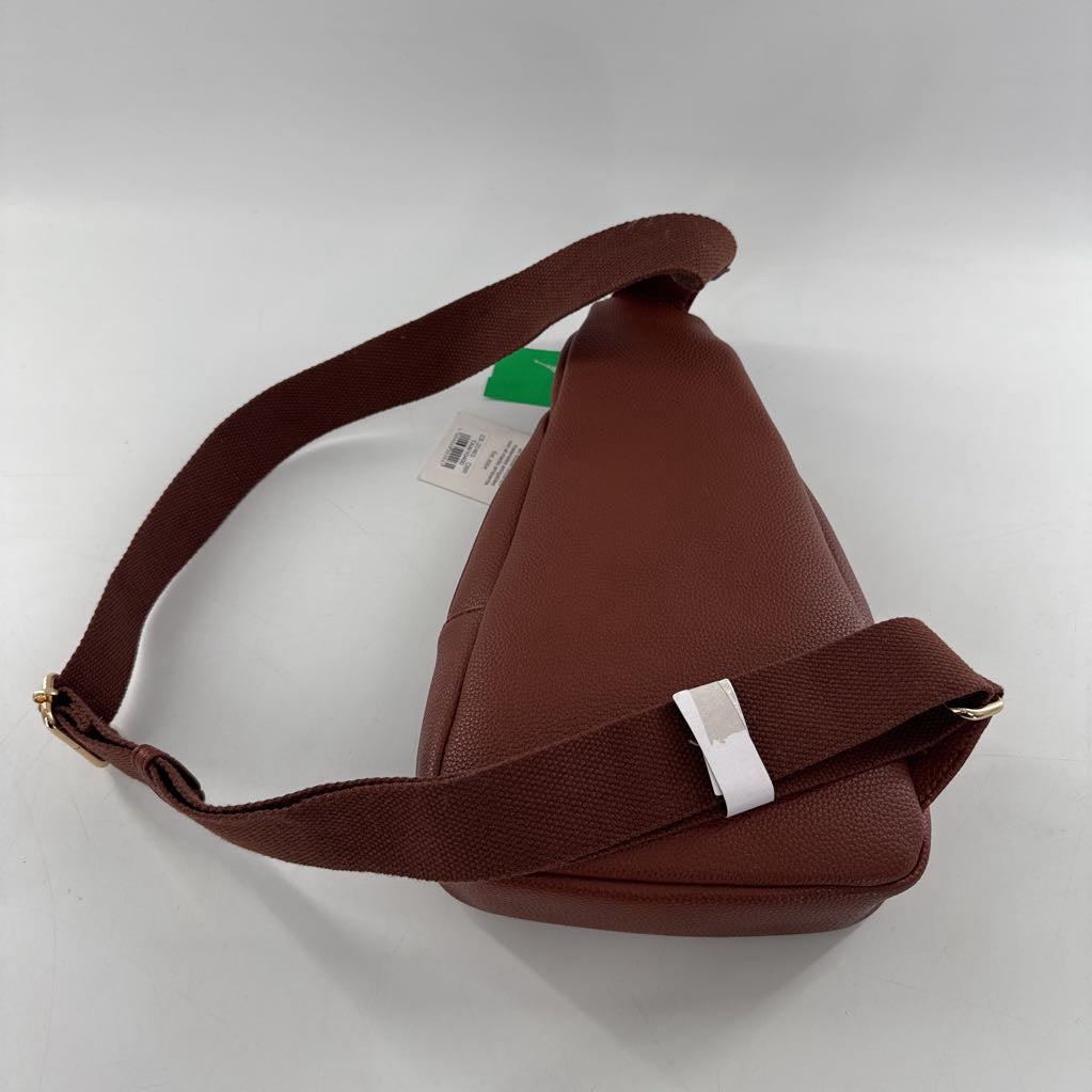 vegan leather woven slingbag