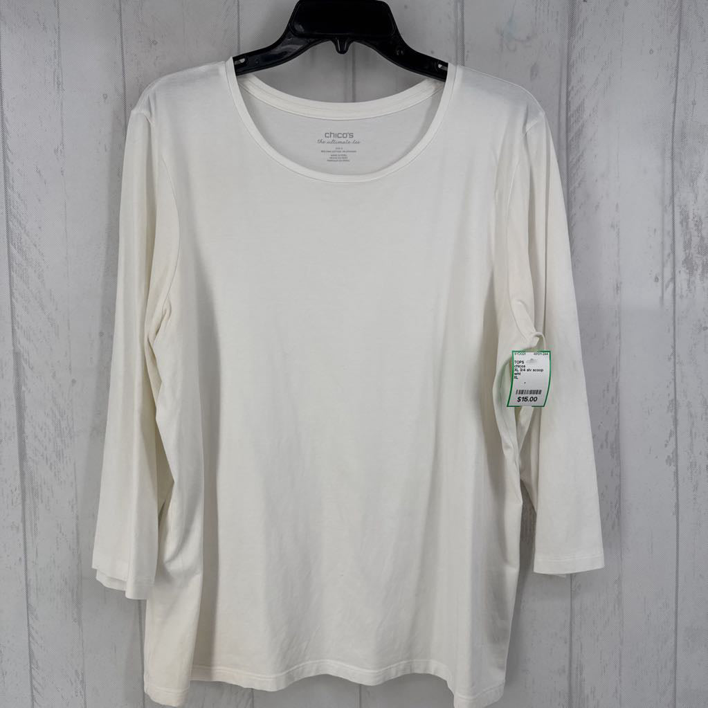 XL 3/4 slv scoop neck top