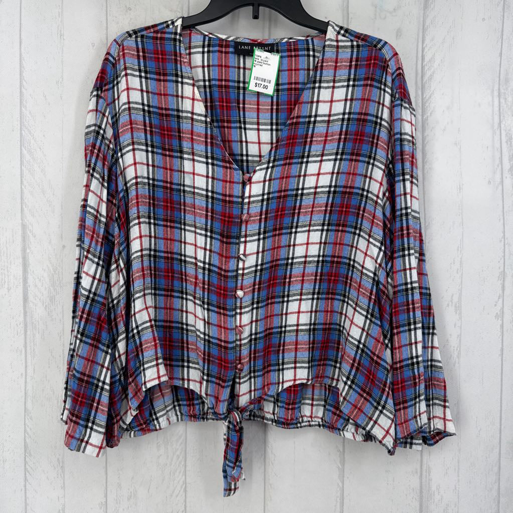 16 plaid button down l/s top