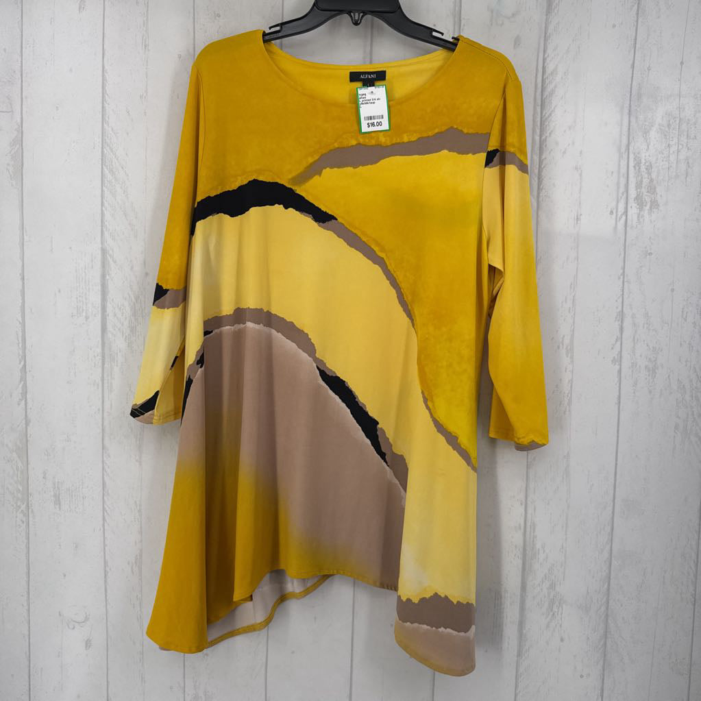 L printed 3/4 slv top