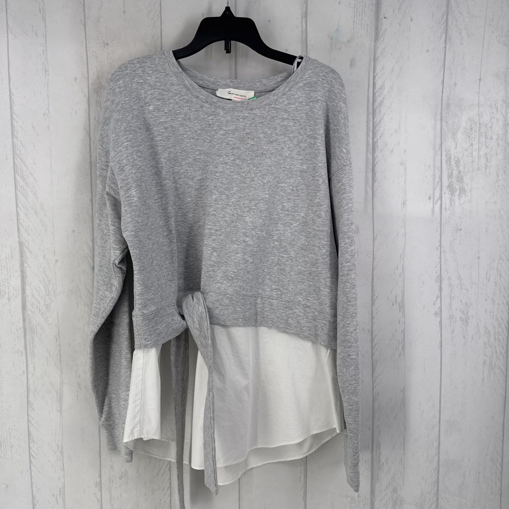 M layered tie front l/s top