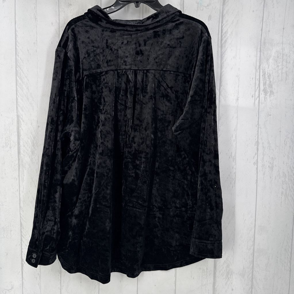 XL l/s button velvet shirt