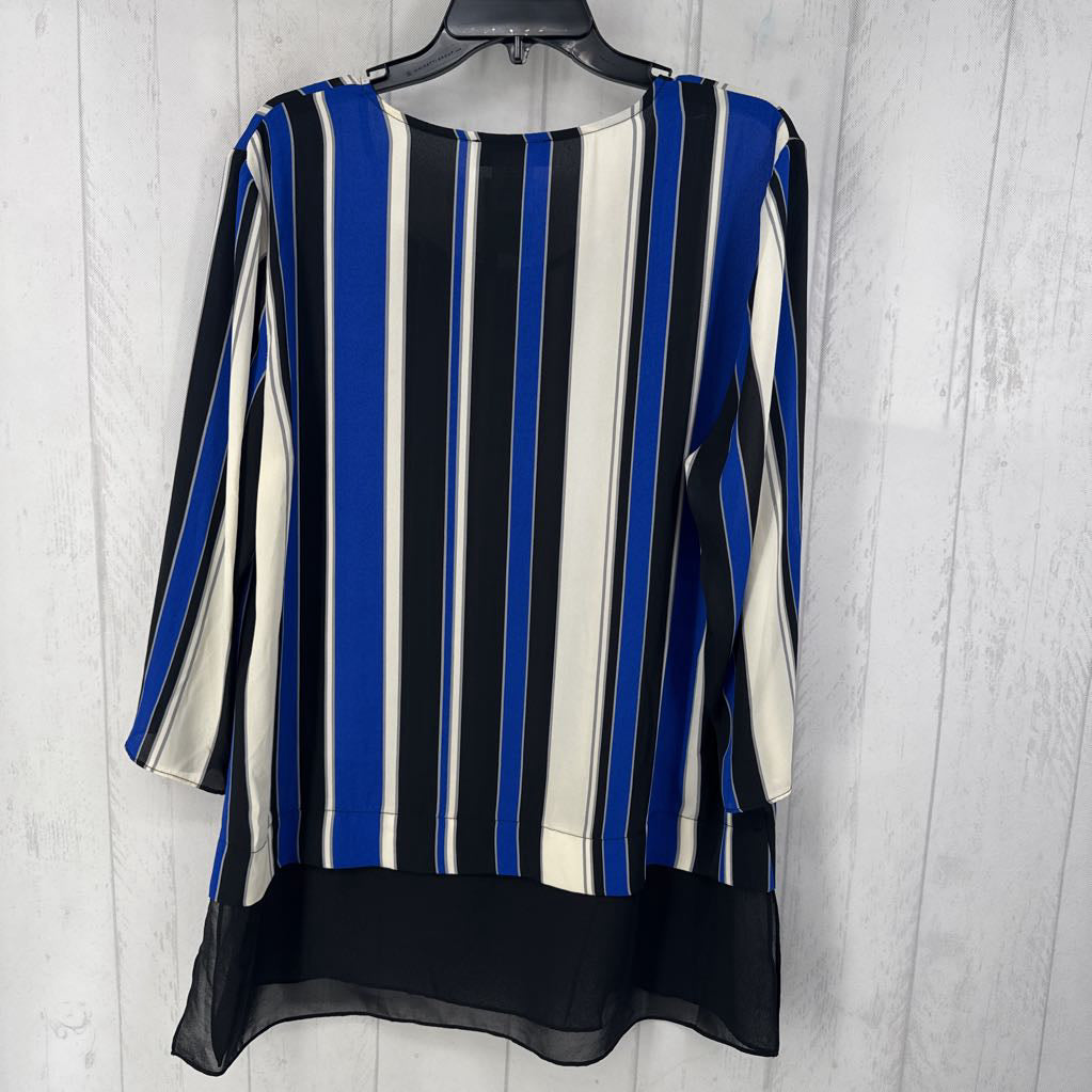 L striped 3/4 slv tunic