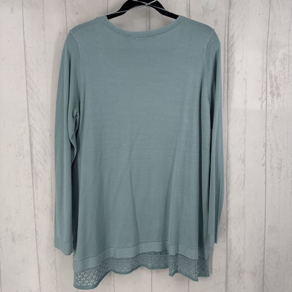 R99 1X crochet trim l/s top