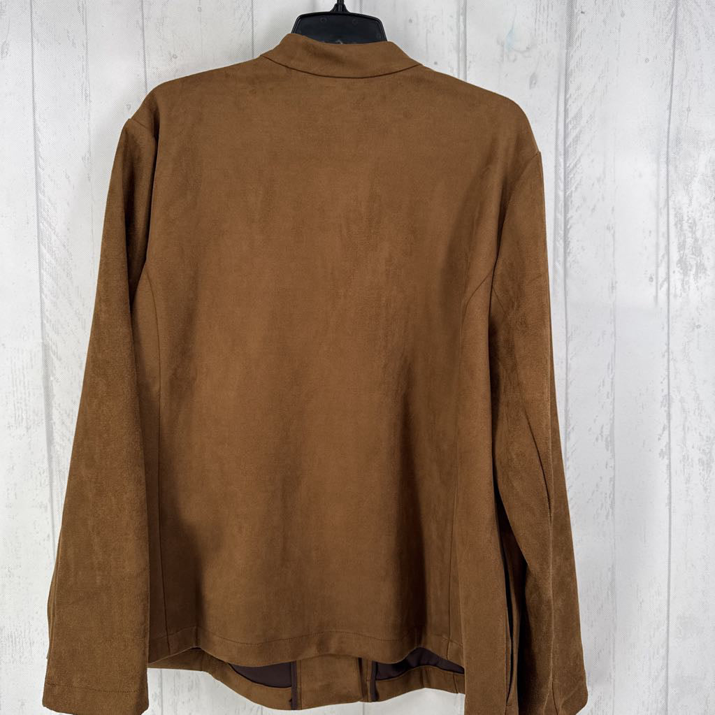 R139 2X faux suede button down jacket