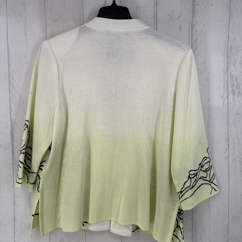 1X flo embroidered 3/4 slv jacket