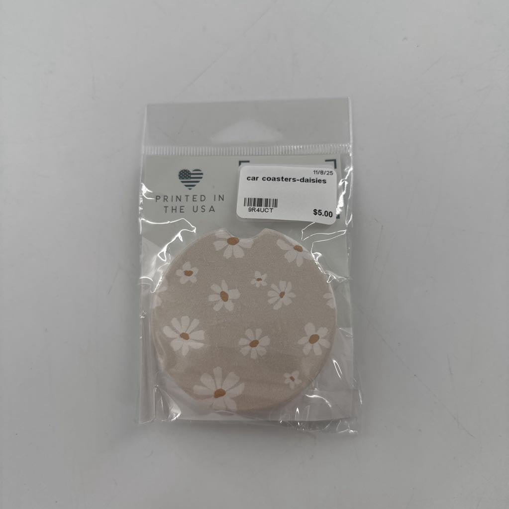 car coasters-daisies