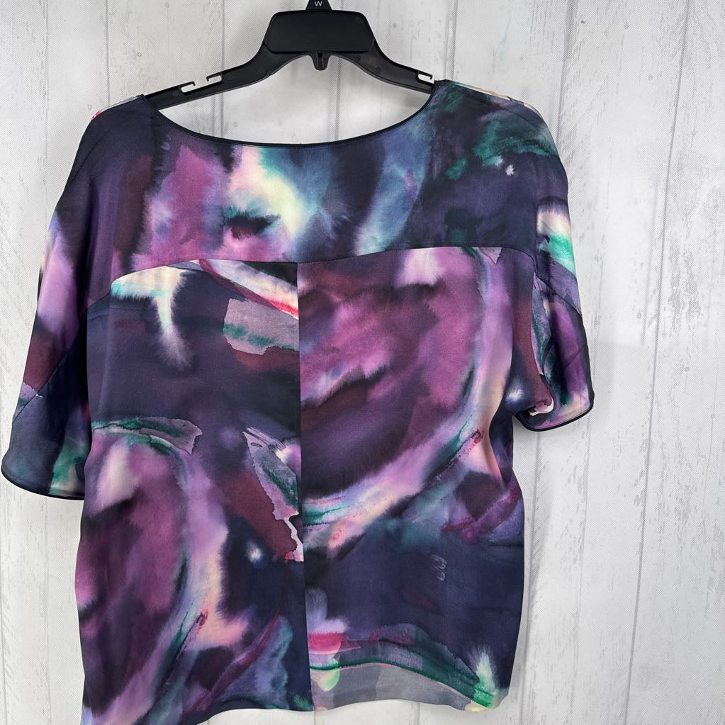 L printed v-neck s/s top