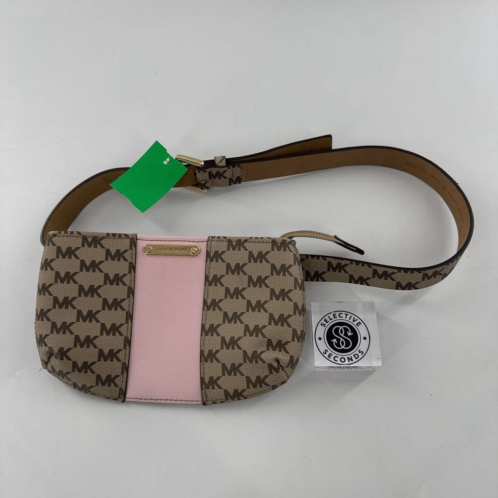 monogram stripe belt bag