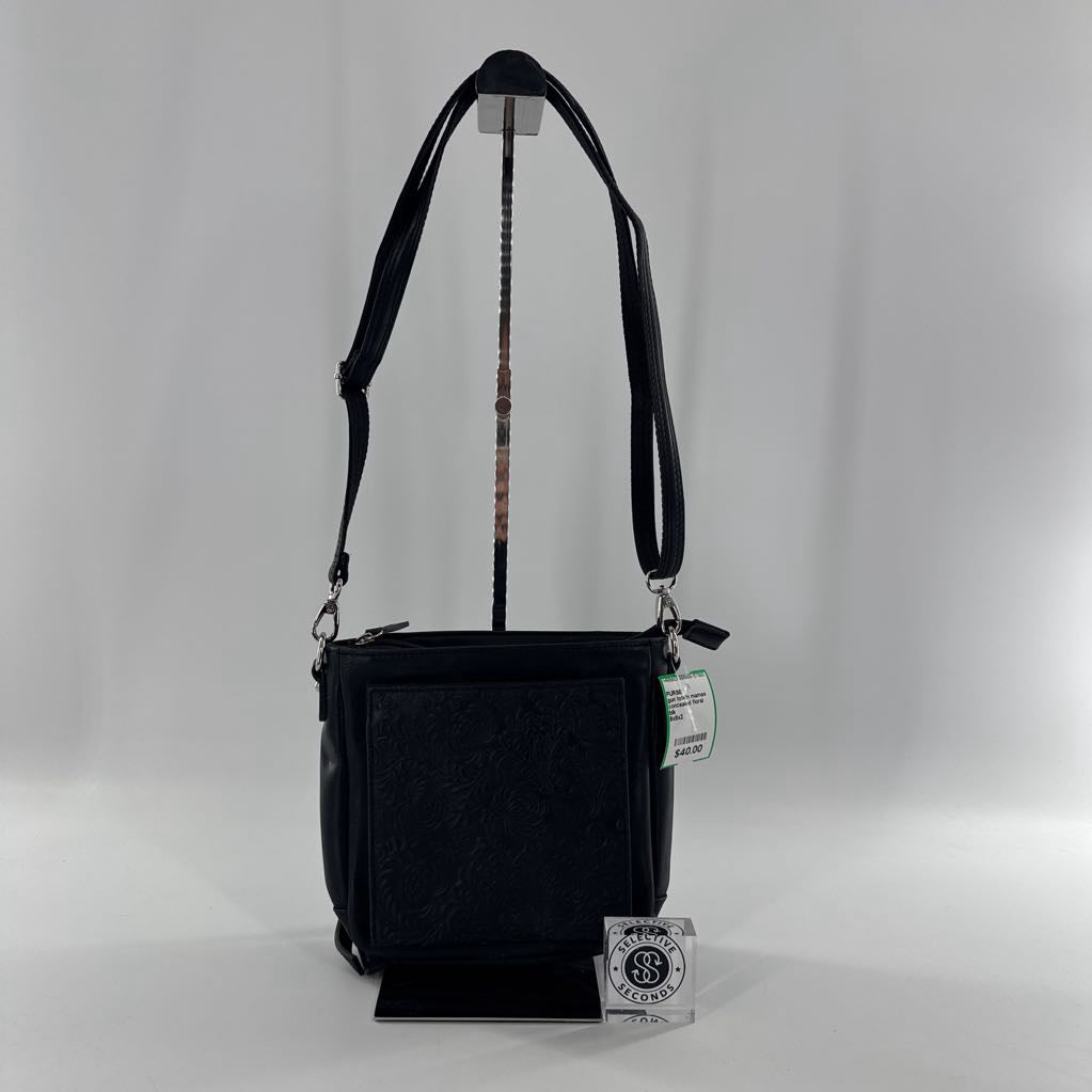 concealed floral embossed crossbody