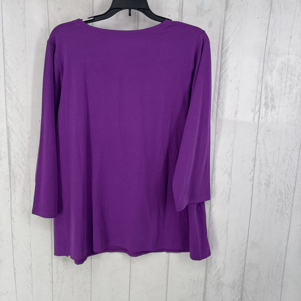 L 3/4 slv scoop neck top