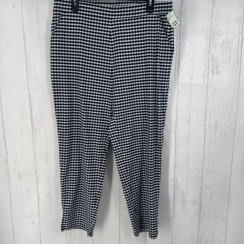 XL check pull on pants