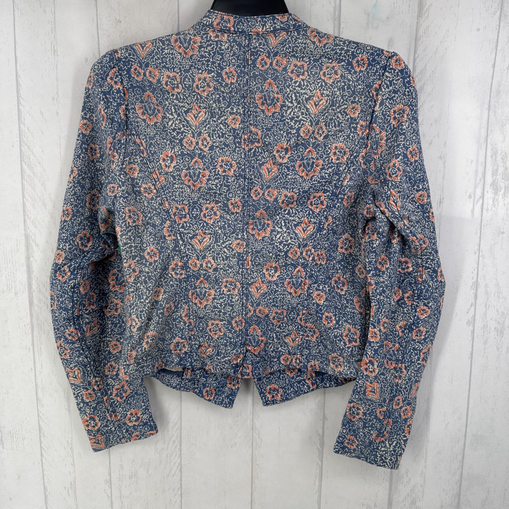 10 floral print button blazer