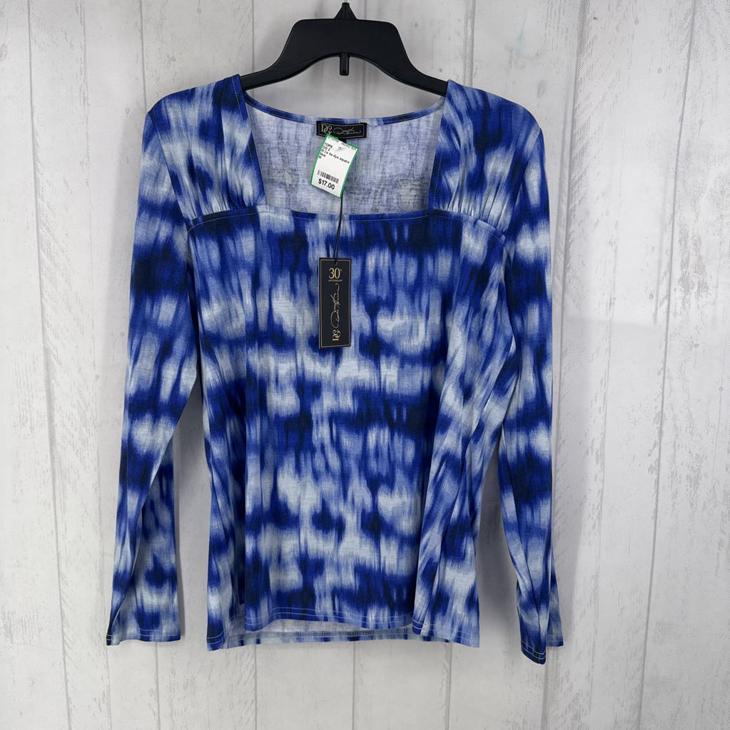 M l/s tie-dye square neck top