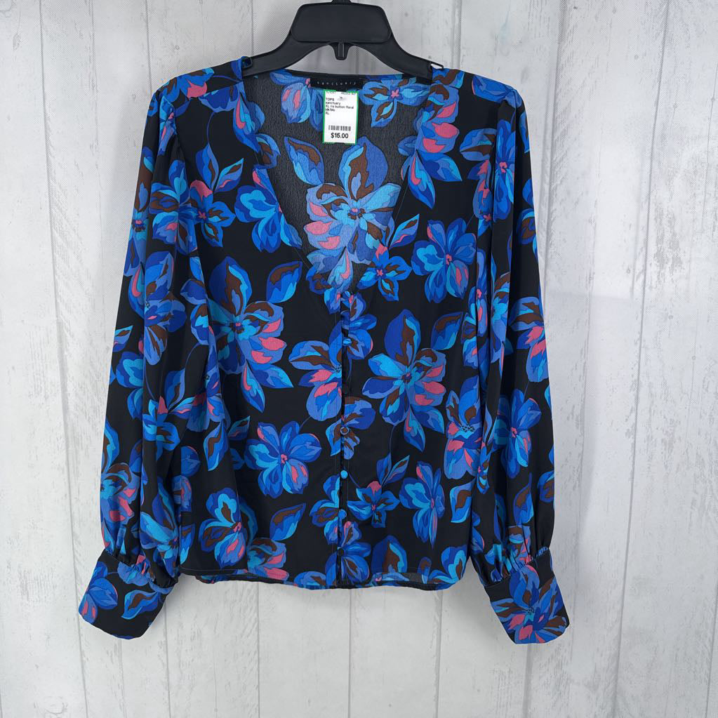 XL l/s button floral shirt
