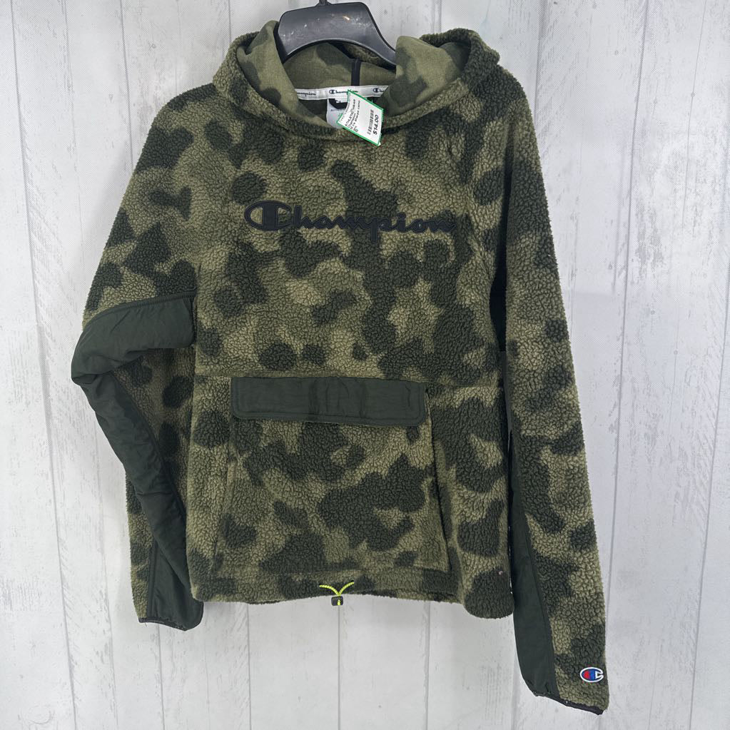 M l/s sherpa camo hoodie