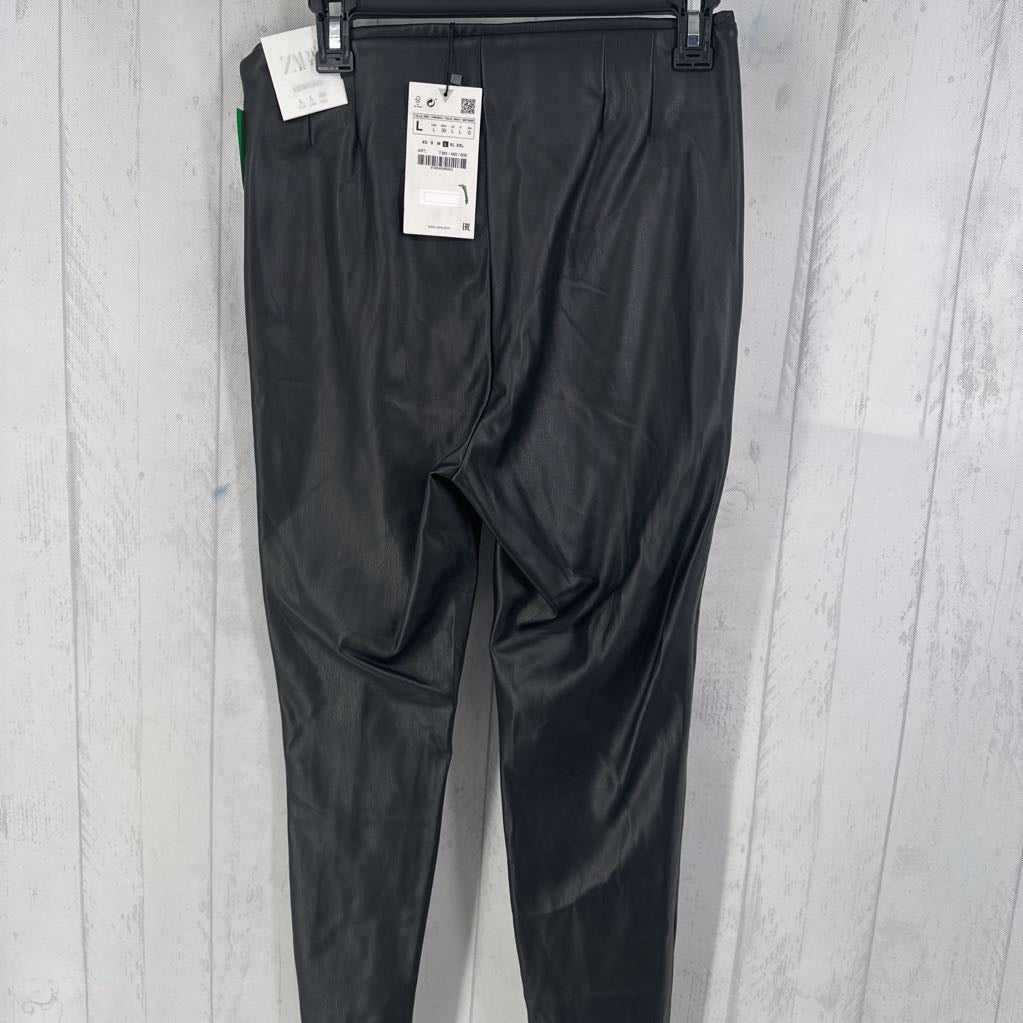 L faux leather pants