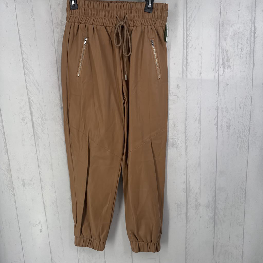 50 M faux leather joggers