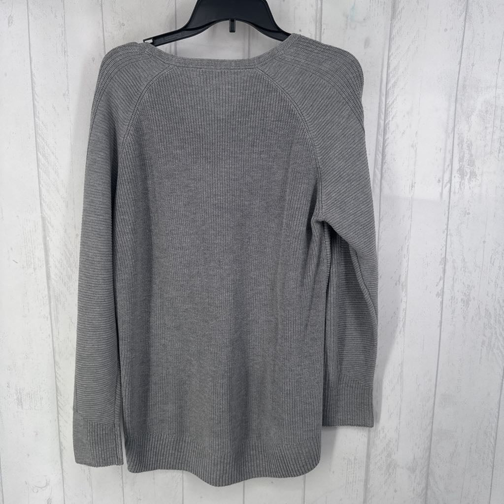 L l/s ribbed v-neck top