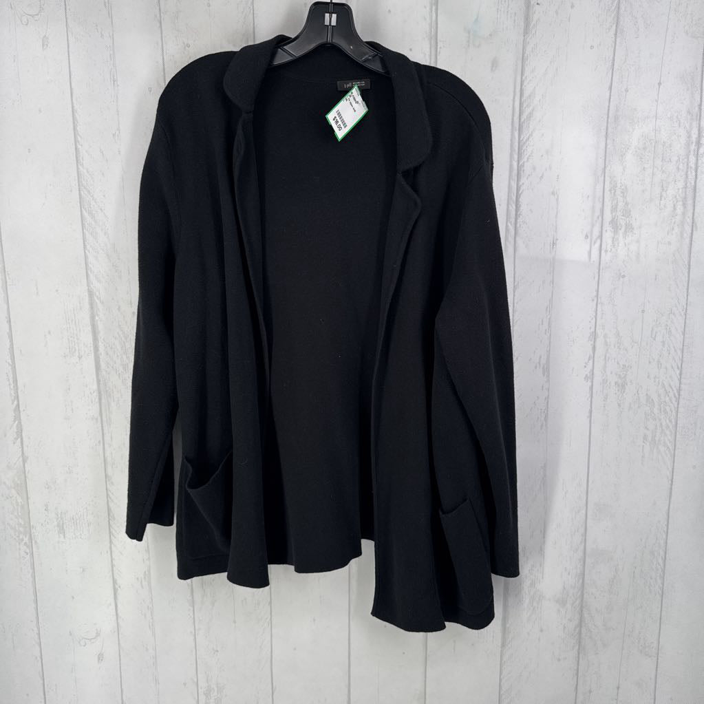 L l/s open knit blazer