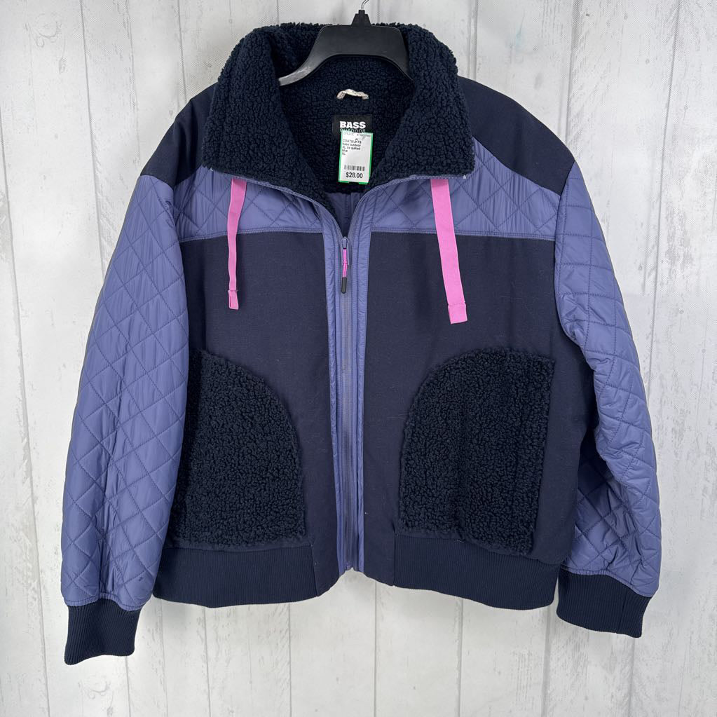 XL l/s quilted sherpa zip jacket