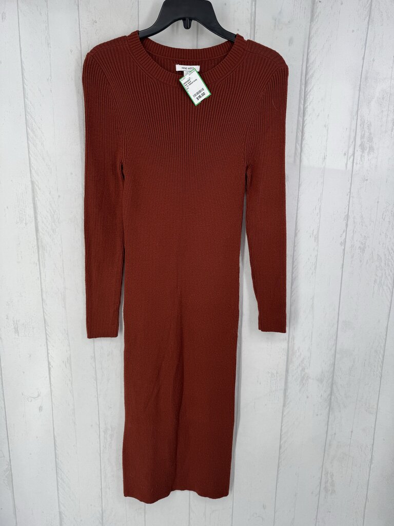 L l/s ribbed body con dress