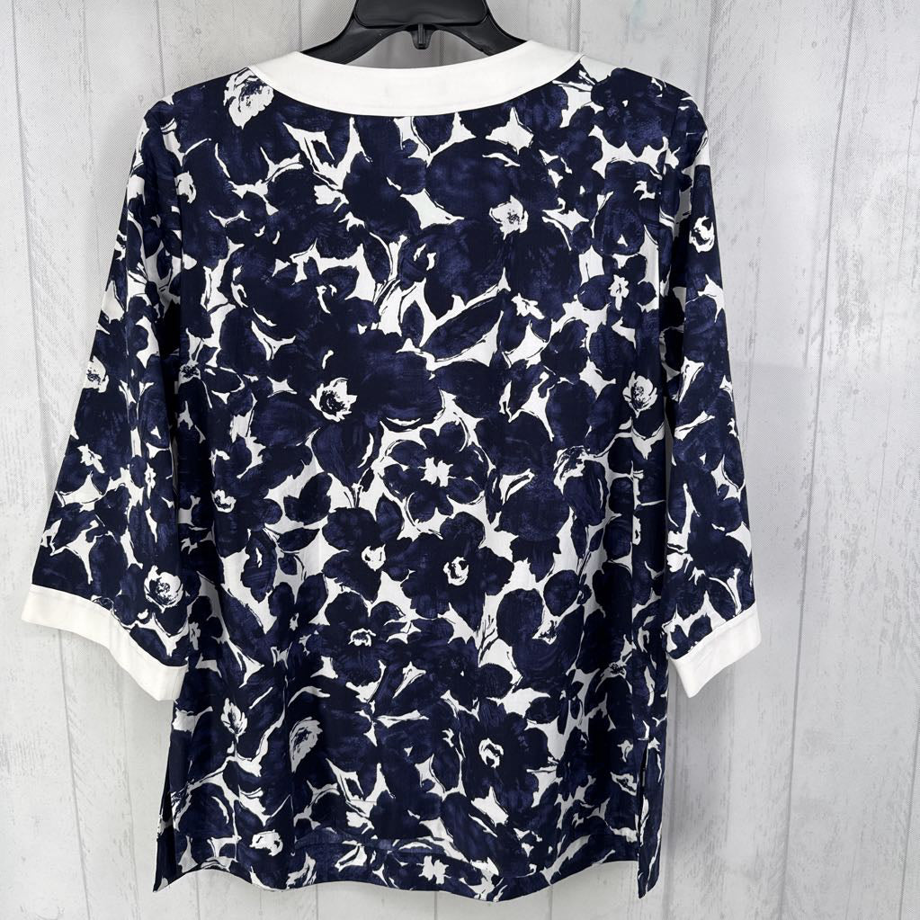 1x 3/4 slv flower print top