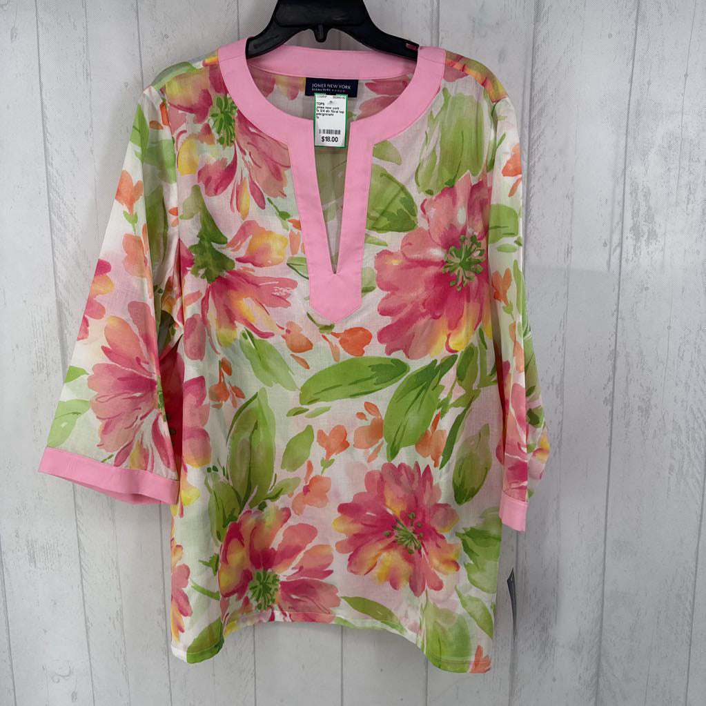 1x 3/4 slv floral top