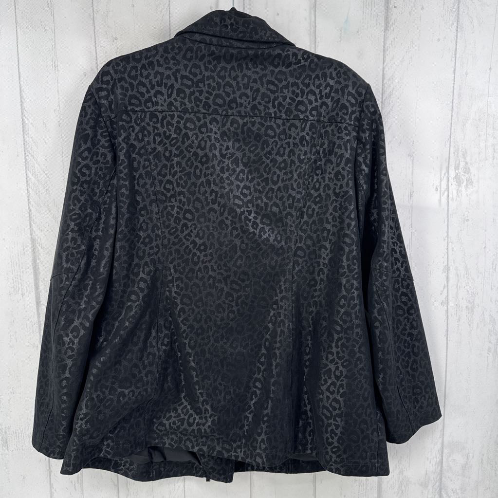 XL l/s animal print zip jacket