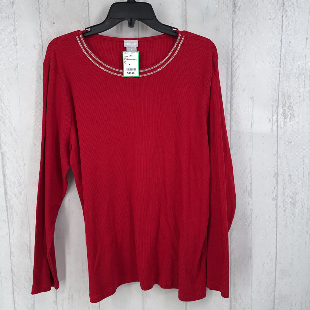 XL l/s scoop neck top