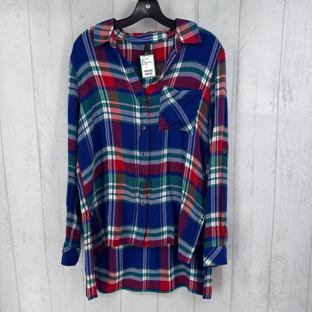 M l/s plaid button shirt