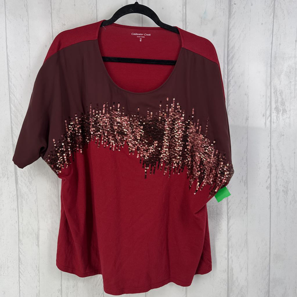 1x s/s sequin top